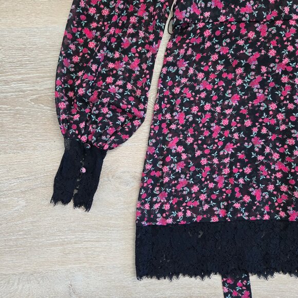 For Love & Lemons X Victoria’s Secret Melrose Floral Rose Robe Lace Small Sheer - Picture 12 of 17